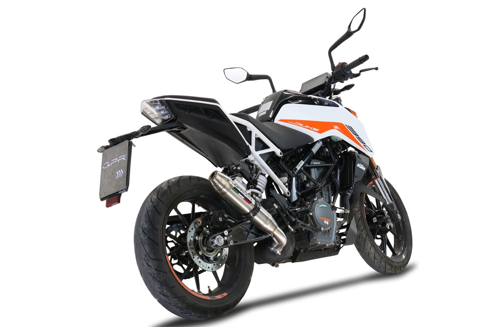 Egzoz ile uyumlu Ktm Duke 390 2021-2024, Deeptone Inox, Egzoz yasal, onaylı, çıkarılabilir db killer ve bağlantı borulu susturucu 