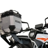 Topkoffer GPR TECH compatibel met  Ktm Duke 125 2017/2020 e4 Alüminyum, gümüş renginde üst kasa, tavan rafı ve özel plaka dahil Kapasite Litre 45