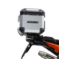Topkoffer GPR TECH compatibel met  Husqvarna Norden 901 2022/2024 e5 Alüminyum üst çanta, özel plaka dahil gümüş rengi Kapasite Litre 45