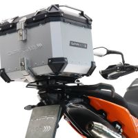 Topkoffer GPR TECH compatibel met  Husqvarna Norden 901 2022/2024 e5 Alüminyum üst çanta, özel plaka dahil gümüş rengi Kapasite Litre 35
