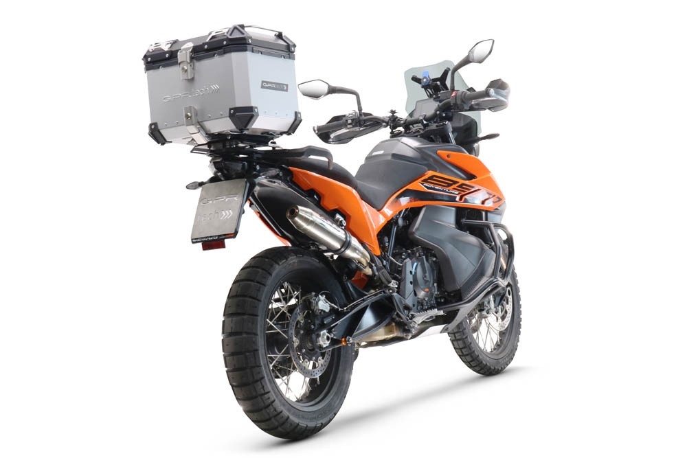 Topkoffer GPR TECH compatibel met  Husqvarna Norden 901 2022/2024 e5 Alüminyum üst çanta, özel plaka dahil gümüş rengi Kapasite Litre 35
