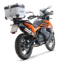 Topkoffer GPR TECH compatibel met  Husqvarna Norden 901 2022/2024 e5 Alüminyum üst çanta, özel plaka dahil gümüş rengi Kapasite Litre 35