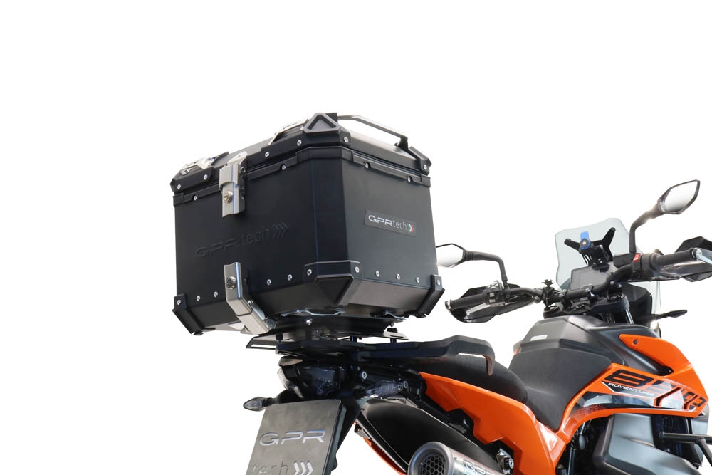 Topkoffer GPR TECH compatibel met  Husqvarna Norden 901 2022/2024 e5 Alüminyum üst kasa, siyah renk ve özel plaka dahildir Kapasite Litre 55