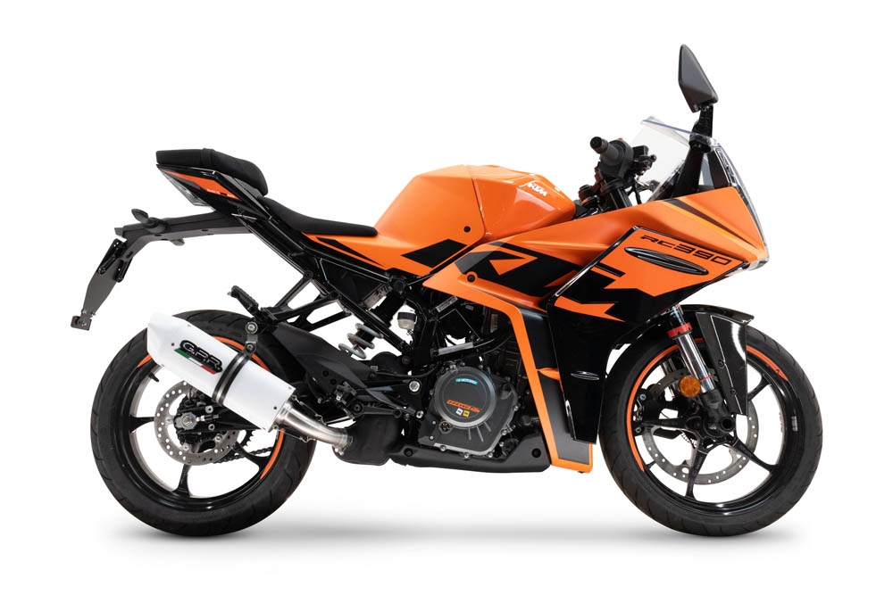 Egzoz ile uyumlu Ktm Rc 390 2022-2024, Albus Evo4, Egzoz yasal, onaylı, çıkarılabilir db killer ve bağlantı borulu susturucu 