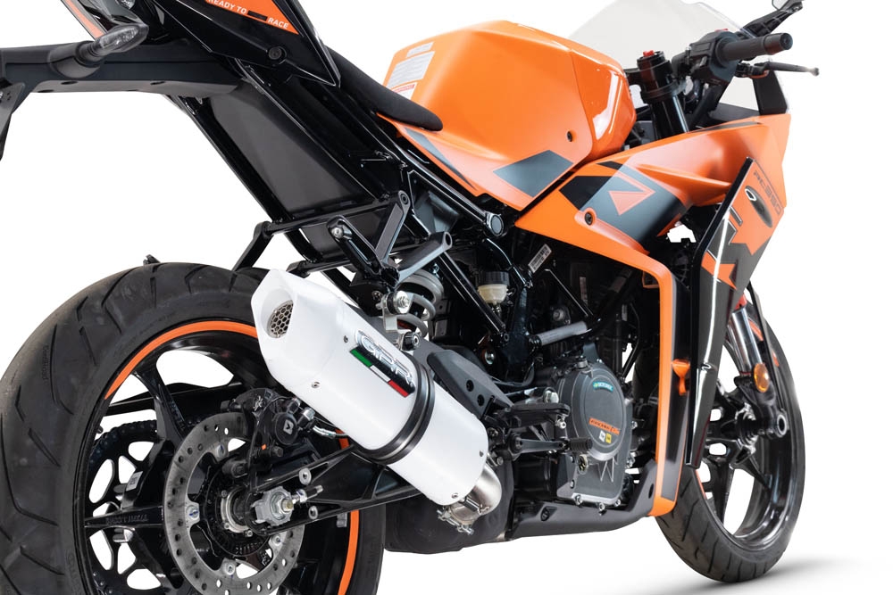 Egzoz ile uyumlu Ktm Rc 390 2022-2024, Albus Evo4, Egzoz yasal, onaylı, çıkarılabilir db killer ve bağlantı borulu susturucu 