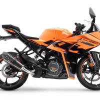 GPR exhaust compatible with  Ktm Rc 390 2022-2024, New Grand Prix Evo Titanium, Homologated legal slip-on exhaust including removable db killer and link pipe 