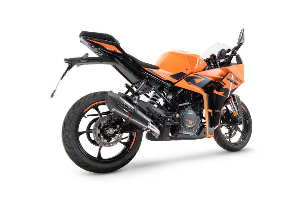 GPR exhaust compatible with  Ktm Rc 125 2021-2024, New Grand Prix Evo Titanium, Homologated legal slip-on exhaust including removable db killer and link pipe 