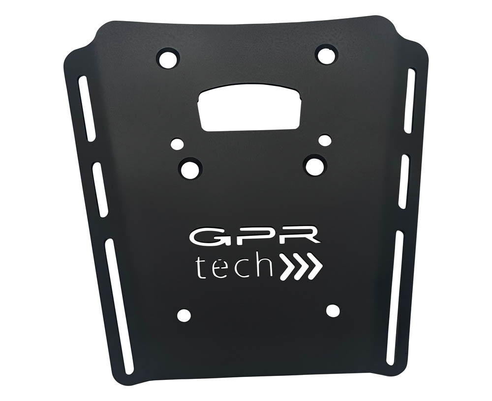 GPR TECH compatibel met  Moto Morini X-CAPE 650 2021/2024 e5 Alüminyum üst çanta, özel plaka dahil gümüş rengi Kapasite Litre 55