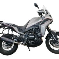 Egzoz ile uyumlu Moto Morini X-CAPE 650 2021-2024, Furore Evo4 Nero, Çıkarılabilir db öldürücü ve bağlantı borusu dahil AB dışı pazarlar için yasal olan orta tam sistem egzozu 