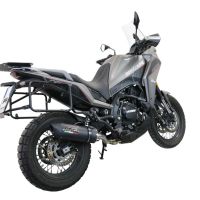 Egzoz ile uyumlu Moto Morini X-CAPE 650 2021-2024, Furore Evo4 Nero, Çıkarılabilir db öldürücü ve bağlantı borusu dahil AB dışı pazarlar için yasal olan orta tam sistem egzozu 