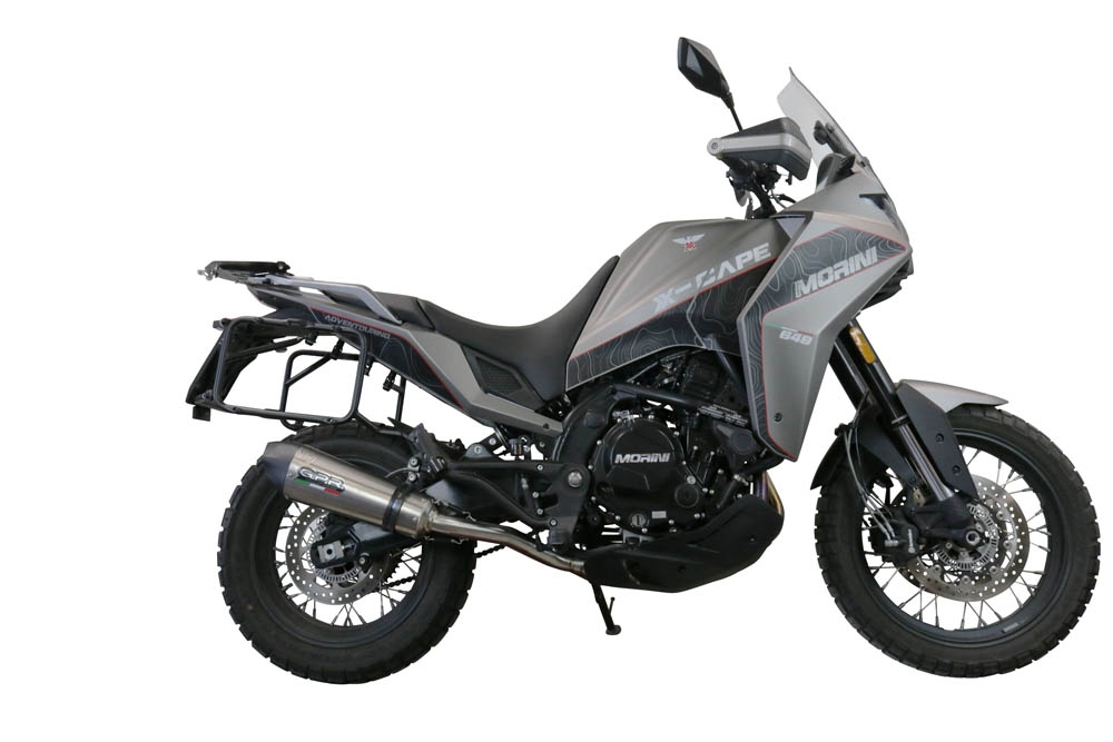GPR exhaust compatible with  Moto Morini X-CAPE 650 2021-2024, New Grand Prix Evo Titanium, Mid-full system exhaust legal for UK and non-EU markets including removable db killer 
