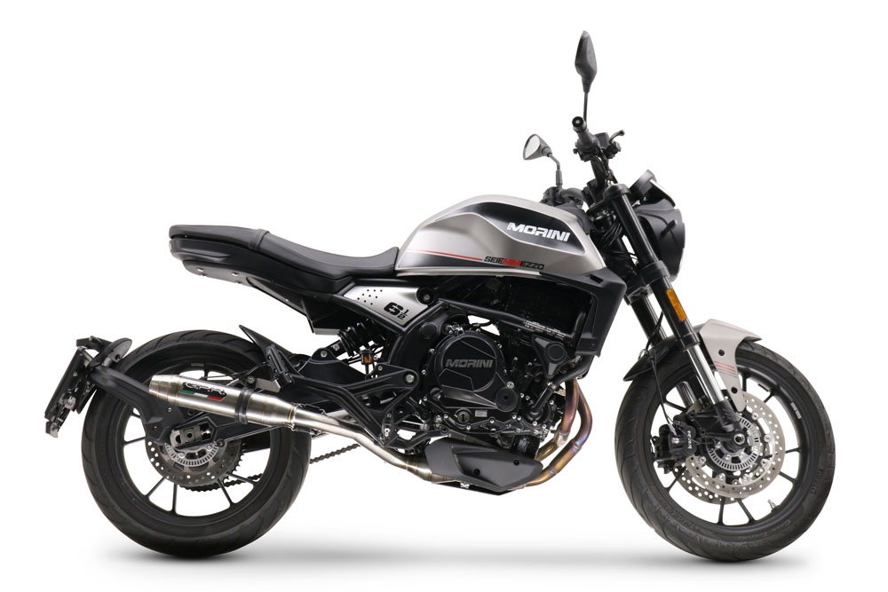 Egzoz ile uyumlu Moto Morini Seiemmezzo Scr 2022-2024, Deeptone Inox, Yalnızca gürültü için onaylanan sistem, AB dışındaki pazarlar için geçerlidir Susturucu ve özel bağlantı borusu 
