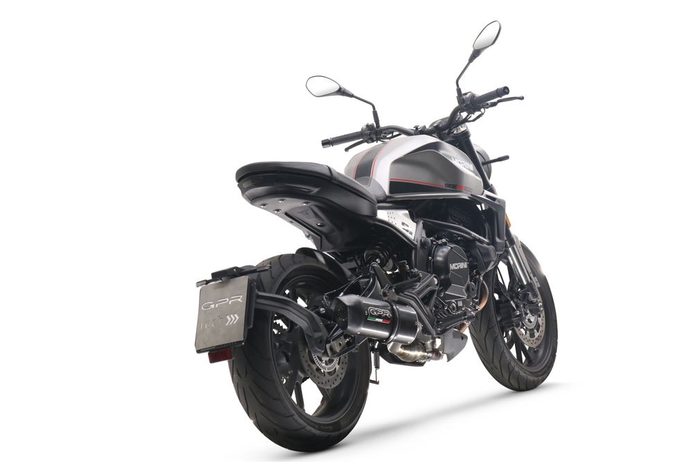 Egzoz ile uyumlu Moto Morini Seiemmezzo Str 2022-2024, Furore Evo4 Nero, Çıkarılabilir db öldürücü ve bağlantı borusu dahil AB dışı pazarlar için yasal olan orta tam sistem egzozu 