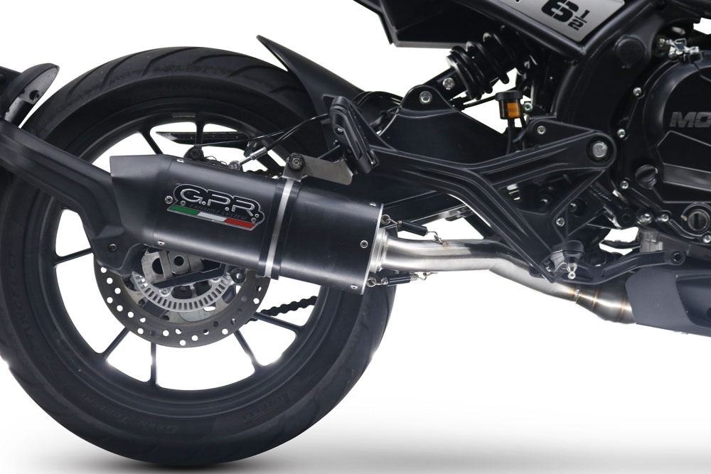 Egzoz ile uyumlu Moto Morini Seiemmezzo Str 2022-2024, Furore Evo4 Nero, Çıkarılabilir db öldürücü ve bağlantı borusu dahil AB dışı pazarlar için yasal olan orta tam sistem egzozu 