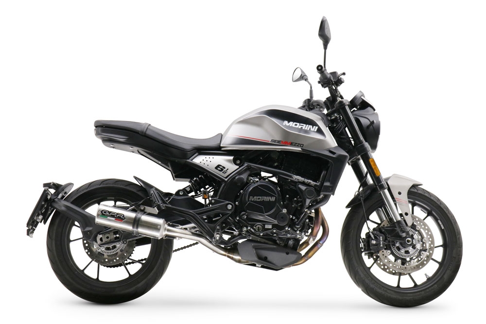 Egzoz ile uyumlu Moto Morini Seiemmezzo Str 2022-2024, M3 Inox , Çıkarılabilir db öldürücü ve bağlantı borusu dahil AB dışı pazarlar için yasal olan orta tam sistem egzozu 