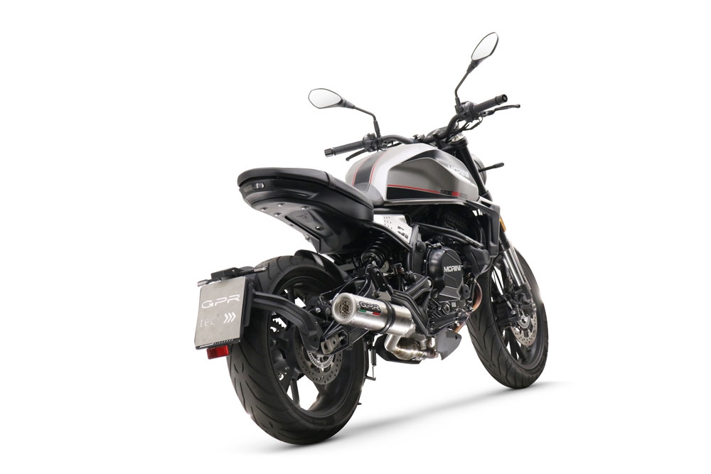 Egzoz ile uyumlu Moto Morini Seiemmezzo Str 2022-2024, M3 Inox , Çıkarılabilir db öldürücü ve bağlantı borusu dahil AB dışı pazarlar için yasal olan orta tam sistem egzozu 