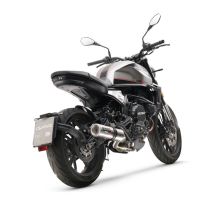 Egzoz ile uyumlu Moto Morini Seiemmezzo Str 2022-2024, M3 Inox , Çıkarılabilir db öldürücü ve bağlantı borusu dahil AB dışı pazarlar için yasal olan orta tam sistem egzozu 