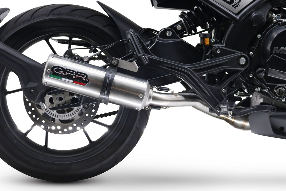 Egzoz ile uyumlu Moto Morini Seiemmezzo Str 2022-2024, M3 Inox , Çıkarılabilir db öldürücü ve bağlantı borusu dahil AB dışı pazarlar için yasal olan orta tam sistem egzozu 