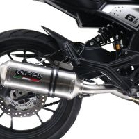 Exhaust compatible with Moto Morini Seiemmezzo Scr 2022-2024, Satinox , Slip-on exhaust legal for UK and non-EU markets including link pipe and removable db killer 