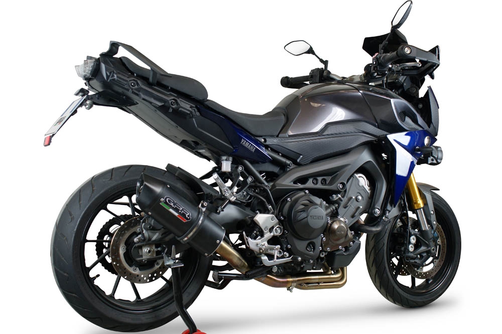 Egzoz ile uyumlu Yamaha Mt-09 Tracer 900 2015-2016, Furore Nero, Onaylanmış ve yasal, çıkarılabilir db öldürücü dahil tam sistem egzozu 