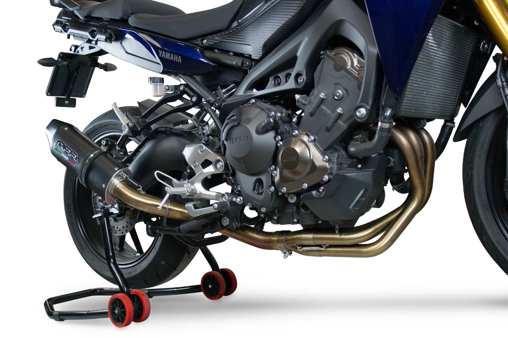 Egzoz ile uyumlu Yamaha Mt-09 Tracer 900 2015-2016, Furore Nero, Onaylanmış ve yasal, çıkarılabilir db öldürücü dahil tam sistem egzozu 