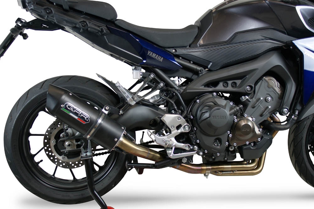 Egzoz ile uyumlu Yamaha Mt-09 Tracer 900 2015-2016, Furore Nero, Onaylanmış ve yasal, çıkarılabilir db öldürücü dahil tam sistem egzozu 