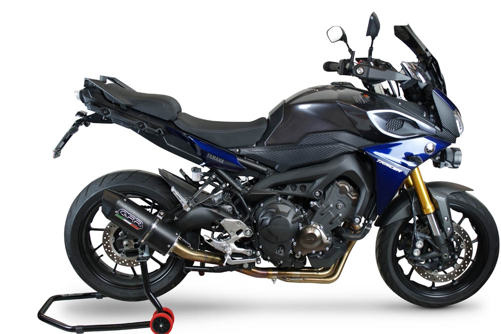 Egzoz ile uyumlu Yamaha Mt-09 Tracer 900 2015-2016, Furore Nero, Onaylanmış ve yasal, çıkarılabilir db öldürücü dahil tam sistem egzozu 