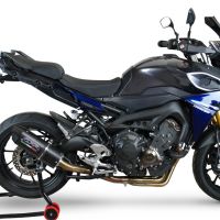 Egzoz ile uyumlu Yamaha Mt-09 Tracer 900 2015-2016, Furore Nero, Onaylanmış ve yasal, çıkarılabilir db öldürücü dahil tam sistem egzozu 