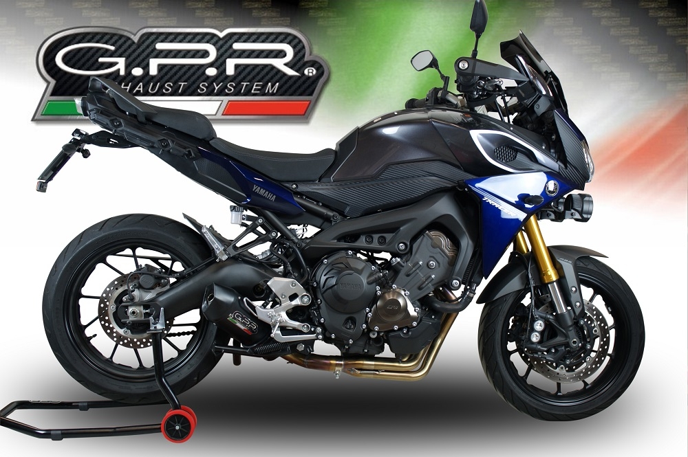 Egzoz ile uyumlu Yamaha Mt-09 Tracer 900 2015-2016, Furore Nero, Onaylanmış ve yasal, çıkarılabilir db öldürücü dahil tam sistem egzozu 