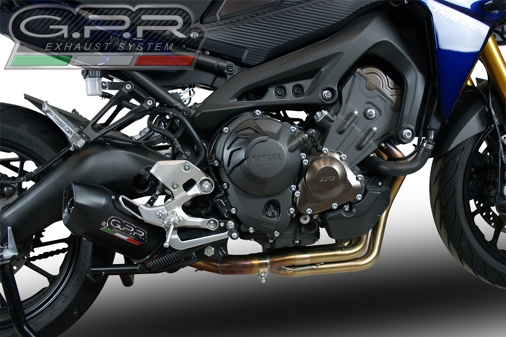 Egzoz ile uyumlu Yamaha Mt-09 Tracer 900 2015-2016, Furore Nero, Onaylanmış ve yasal, çıkarılabilir db öldürücü dahil tam sistem egzozu 