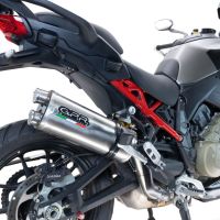 Exhaust compatible with Ducati Multistrada V4 - S 2022-2024, Dual Inox, Homologated legal slip-on exhaust including removable db killer and link pipe 