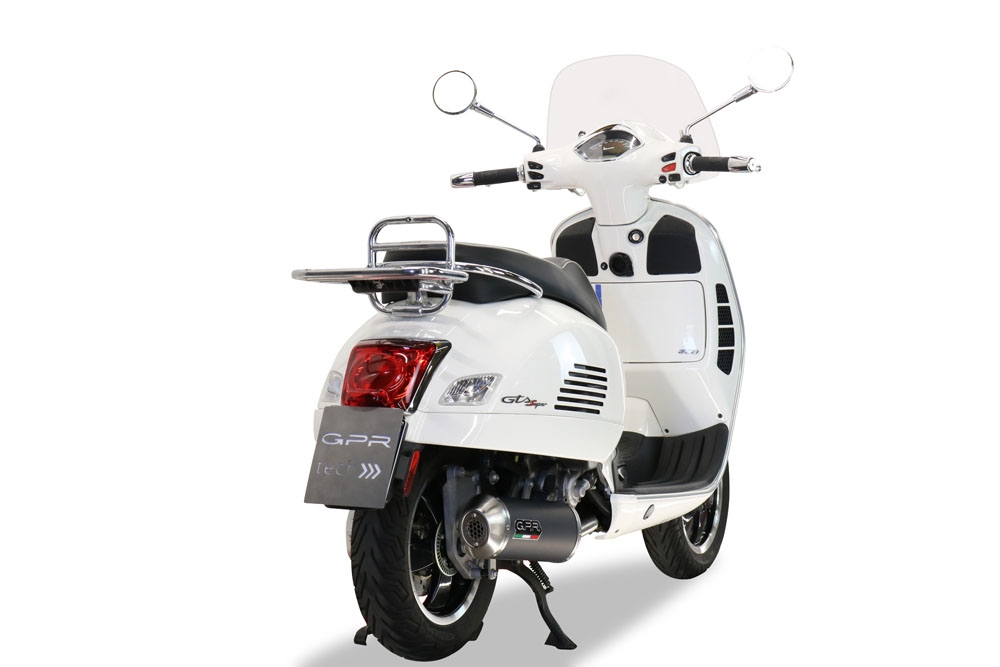 Egzoz ile uyumlu Piaggio Vespa Gt - Gtv 250 I.E. 2007-2009, Evo4 Road, Onaylanmış ve yasal, çıkarılabilir db öldürücü dahil tam sistem egzozu 