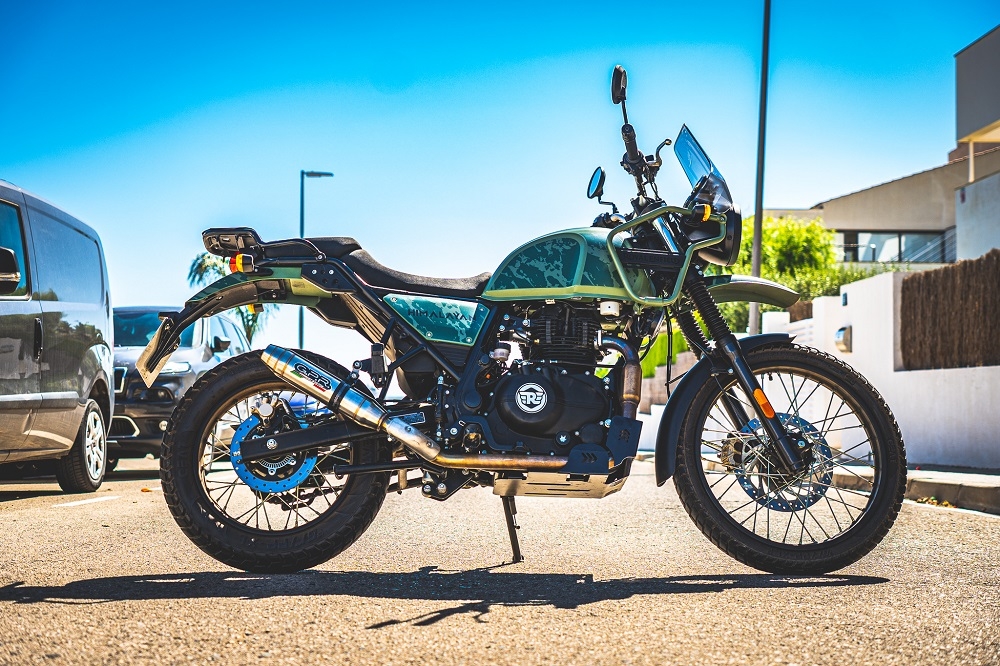 Egzoz ile uyumlu Royal Enfield Himalayan 410 DIAM 42.5 2017-2020, Deeptone Inox, Yarış Sistemi Susturucu ve özel bağlantı borusu 