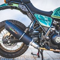 Egzoz ile uyumlu Royal Enfield Himalayan 410 2021-2024, Furore Nero, Homologe sistem, orijinal katalizör ortadan kalkacak Susturucu ve özel bağlantı borusu 