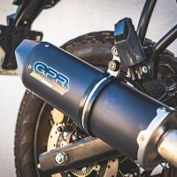 Egzoz ile uyumlu Royal Enfield Himalayan 410 2021-2024, Furore Nero, Homologe sistem, orijinal katalizör ortadan kalkacak Susturucu ve özel bağlantı borusu 
