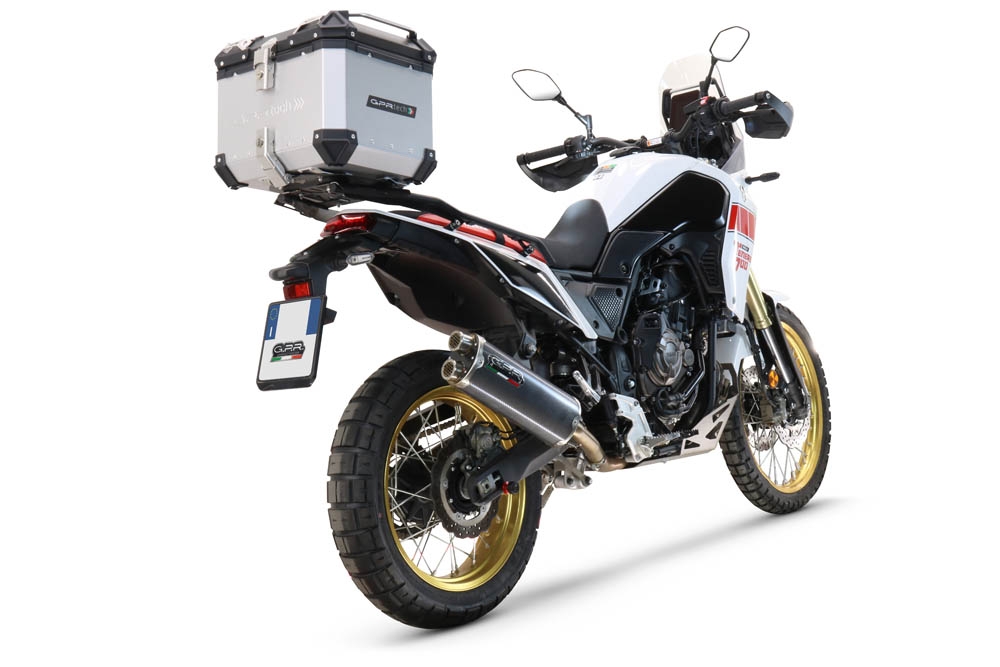 Topkoffer GPR TECH compatibel met  Yamaha Tenere 700 2021/2024 e5 Alüminyum, gümüş renginde üst kasa, tavan rafı ve özel plaka dahil Kapasite Litre 45