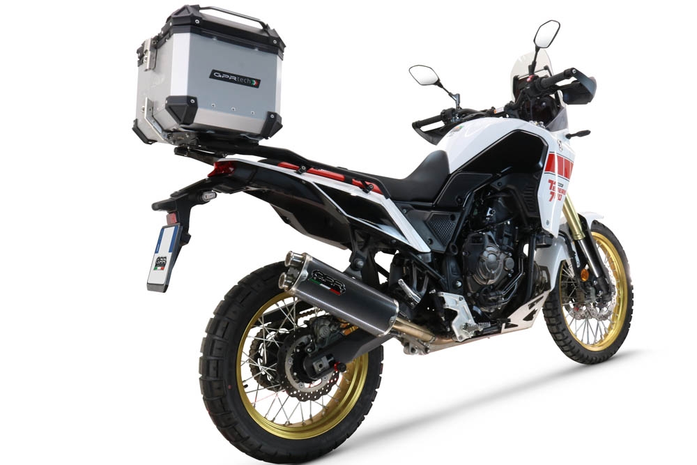 Topkoffer GPR TECH compatibel met  Yamaha Tenere 700 2021/2024 e5 Alüminyum, gümüş renginde üst kasa, tavan rafı ve özel plaka dahil Kapasite Litre 45