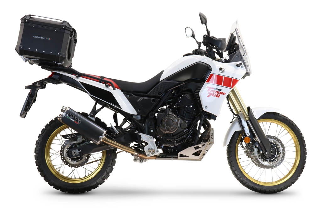 Topkoffer GPR TECH compatibel met  Yamaha Tenere 700 2021/2024 e5 Alüminyum, gümüş renginde üst kasa, tavan rafı ve özel plaka dahil Kapasite Litre 45