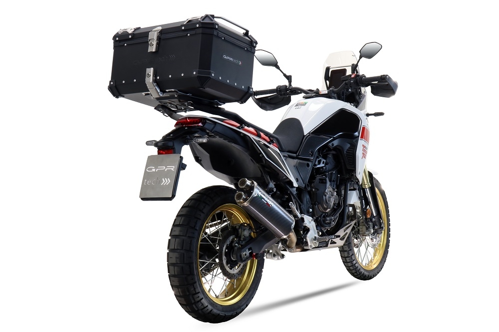 Egzoz ile uyumlu Yamaha Tenere 700 2019-2020, Dual Poppy, Egzoz yasal, onaylı, çıkarılabilir db killer ve bağlantı borulu susturucu 