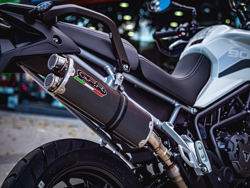 Egzoz ile uyumlu Triumph Tiger 850 2020-2024, Dual Inox, Egzoz yasal, onaylı, çıkarılabilir db killer ve bağlantı borulu susturucu 