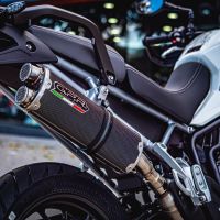 Egzoz ile uyumlu Triumph Tiger 850 2020-2024, Dual Inox, Egzoz yasal, onaylı, çıkarılabilir db killer ve bağlantı borulu susturucu 