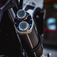 Egzoz ile uyumlu Triumph Tiger 850 2020-2024, Dual Inox, Egzoz yasal, onaylı, çıkarılabilir db killer ve bağlantı borulu susturucu 