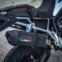 Egzoz ile uyumlu Triumph Tiger 850 2020-2024, Furore Evo4 Nero, Egzoz yasal, onaylı, çıkarılabilir db killer ve bağlantı borulu susturucu 