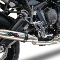 Egzoz ile uyumlu Triumph Tiger Sport 660 2022-2024, Deeptone Inox, Yalnızca gürültü için onaylanan sistem, AB dışındaki pazarlar için geçerlidir Tam hat, susturucu artı toplayıcı 