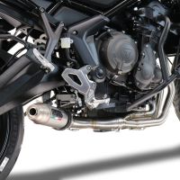 Egzoz ile uyumlu Triumph Trident 660 2021-2024, Deeptone Inox, Yalnızca gürültü için onaylanan sistem, AB dışındaki pazarlar için geçerlidir Tam hat, susturucu artı toplayıcı 