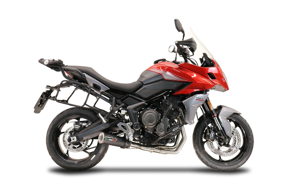 Egzoz ile uyumlu Triumph Tiger Sport 660 2022-2024, M3 Black Titanium, Yalnızca gürültü için onaylanan sistem, AB dışındaki pazarlar için geçerlidir Tam hat, susturucu artı toplayıcı 
