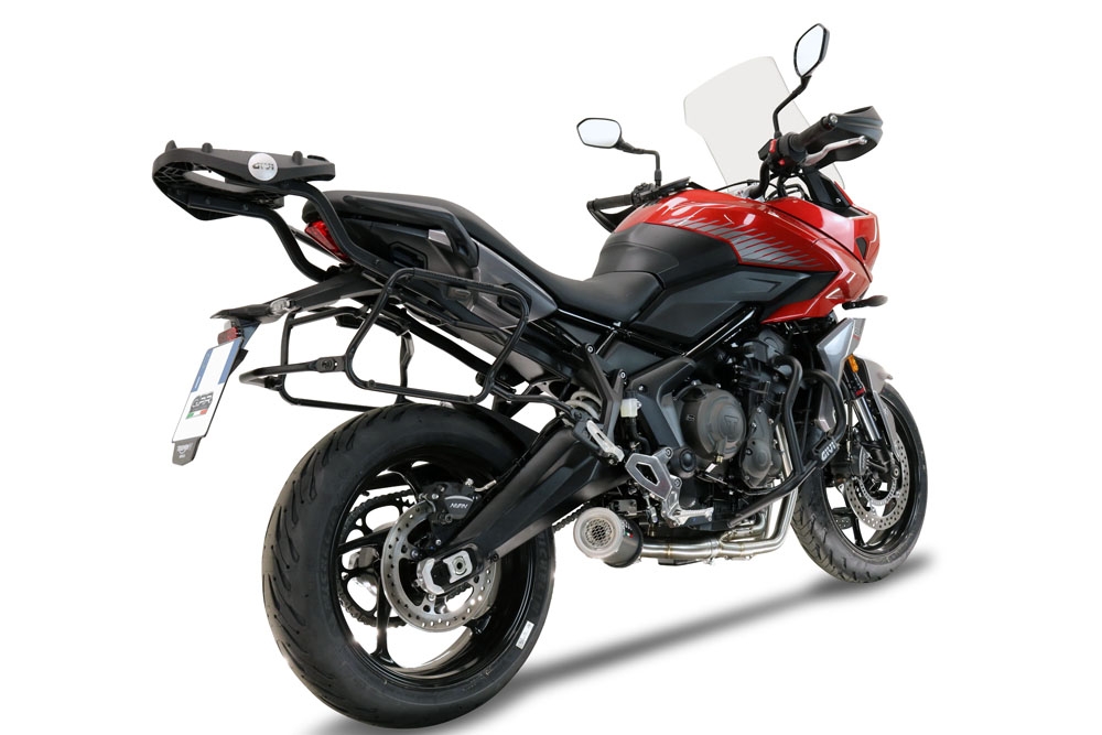 Egzoz ile uyumlu Triumph Tiger Sport 660 2022-2024, M3 Black Titanium, Yalnızca gürültü için onaylanan sistem, AB dışındaki pazarlar için geçerlidir Tam hat, susturucu artı toplayıcı 