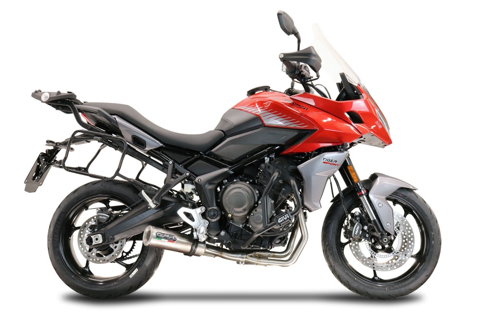 Egzoz ile uyumlu Triumph Tiger Sport 660 2022-2024, M3 Inox , Yalnızca gürültü için onaylanan sistem, AB dışındaki pazarlar için geçerlidir Tam hat, susturucu artı toplayıcı 