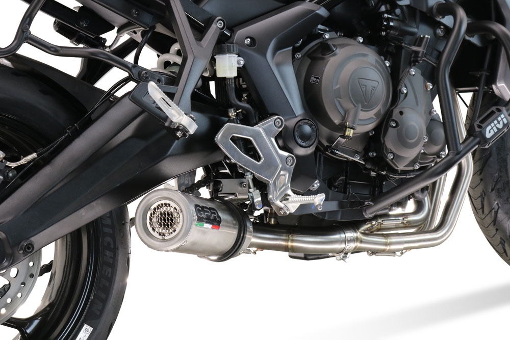 Egzoz ile uyumlu Triumph Tiger Sport 660 2022-2024, M3 Inox , Yalnızca gürültü için onaylanan sistem, AB dışındaki pazarlar için geçerlidir Tam hat, susturucu artı toplayıcı 