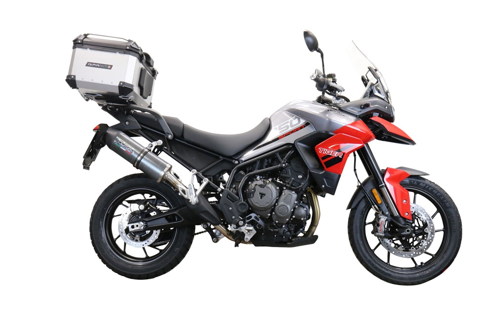Topkoffer GPR TECH compatibel met  Triumph Tiger 850 Sport 2020/2024 e5 Alüminyum üst çanta, özel plaka dahil gümüş rengi Kapasite Litre 55